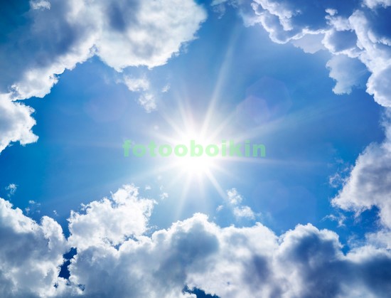 Модульная картина Солнце в облачном небе