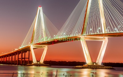 Модульная картина Мост на закате