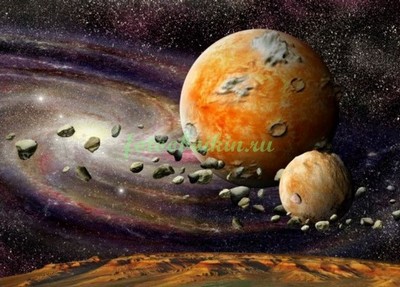 Модульная картина Планеты и астрероиды