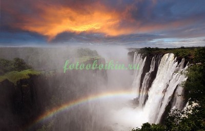 Модульная картина Водопад с радугой