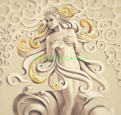 Модульная картина Девушка с золотыми волосами
