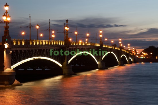 Модульная картина Троицкий мост вечером