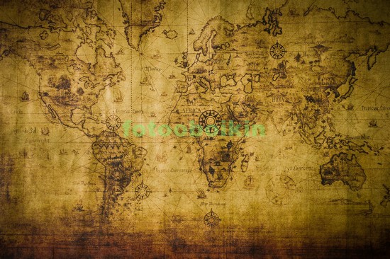 Модульная картина Старая карта мира