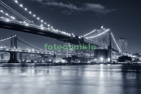 Модульная картина Бруклинский мост зимой