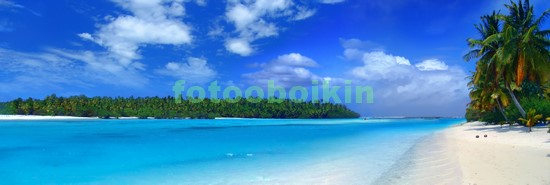 Модульная картина Панорама море песок пальмы