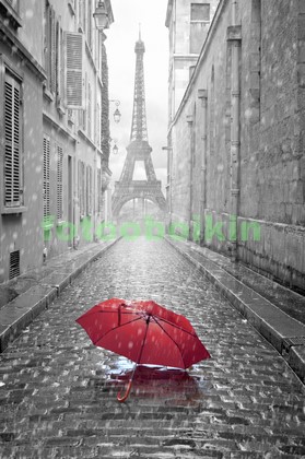 Красный зонтик в Париже
