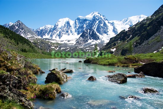 Модульная картина Река в Алтайских горах