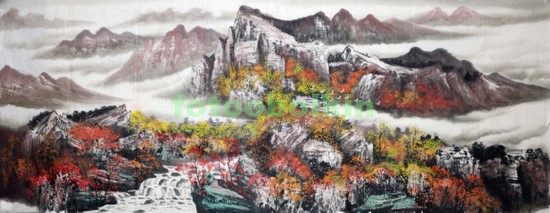 Модульная картина Японский горный пейзаж