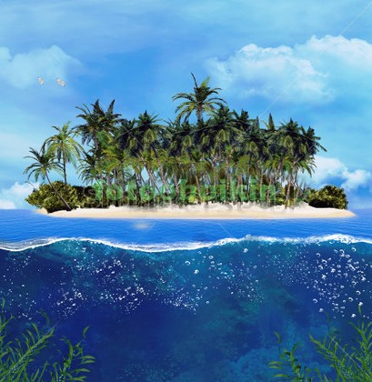 Модульная картина Остров в море