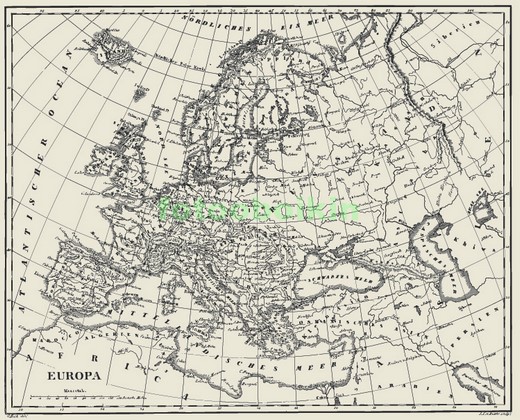 Модульная картина Старая карта Европы