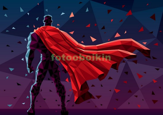 Модульная картина Супергерой в красном плаще