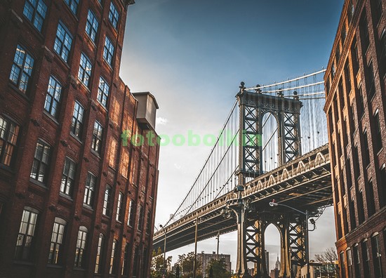 Модульная картина Бруклинский мост вид с улицы