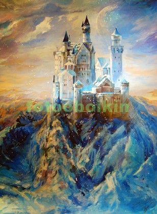 Модульная картина Замок в снежных горах