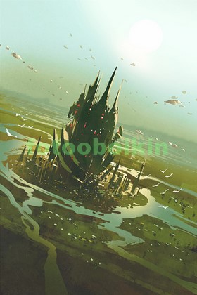 Модульная картина Инапланетный замок