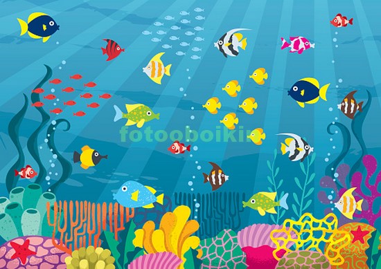 Модульная картина Рыбки под водой