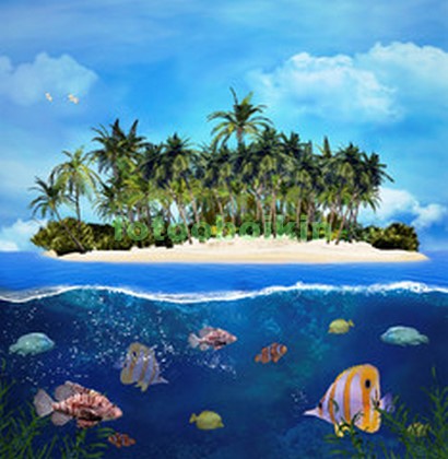 Модульная картина Островок в океане