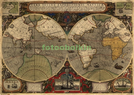 Модульная картина Карта мира 1752