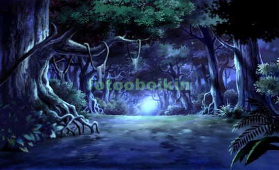 Модульная картина Лес ночью