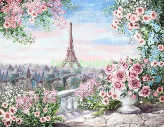 Модульная картина Париж в цветах рисунок