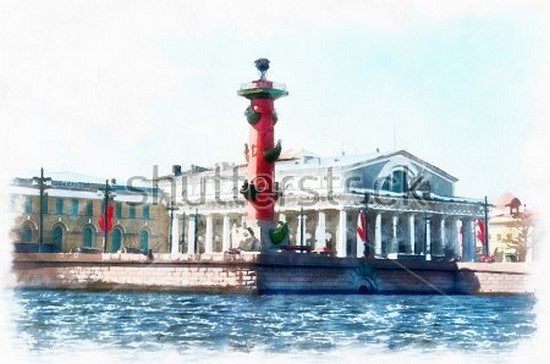 Модульная картина Рисунок Санкт-Петербурга