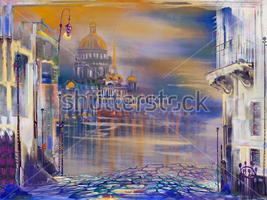 Рисунок пастелью Петербурга