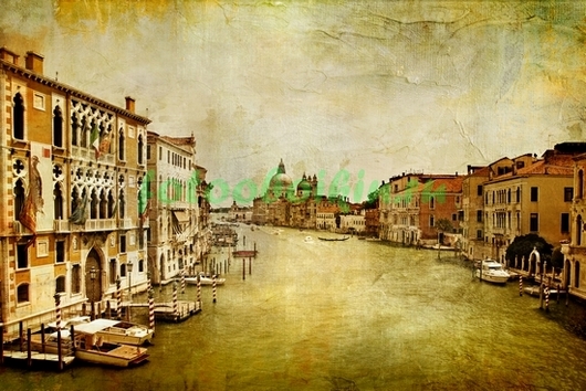 Старая фреска с видом Венеции