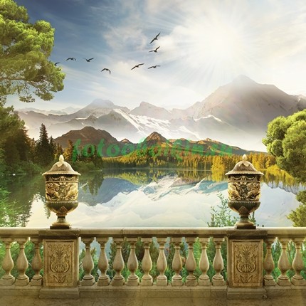 Терраса 3Д с видом на озеро