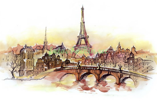 Париж рисунок