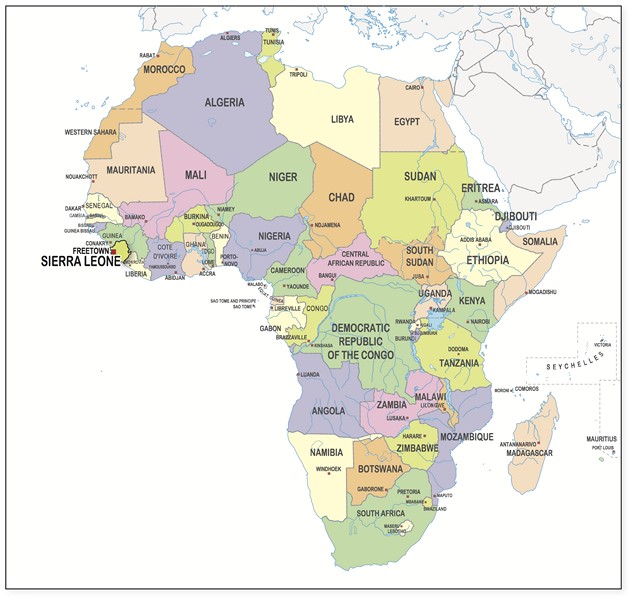 Карта Африки со странами