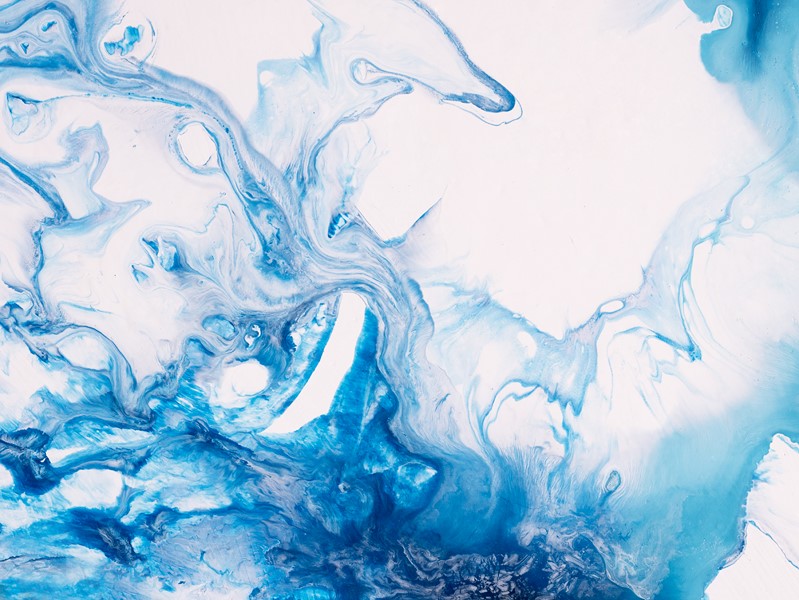 Абстракция синяя акварель