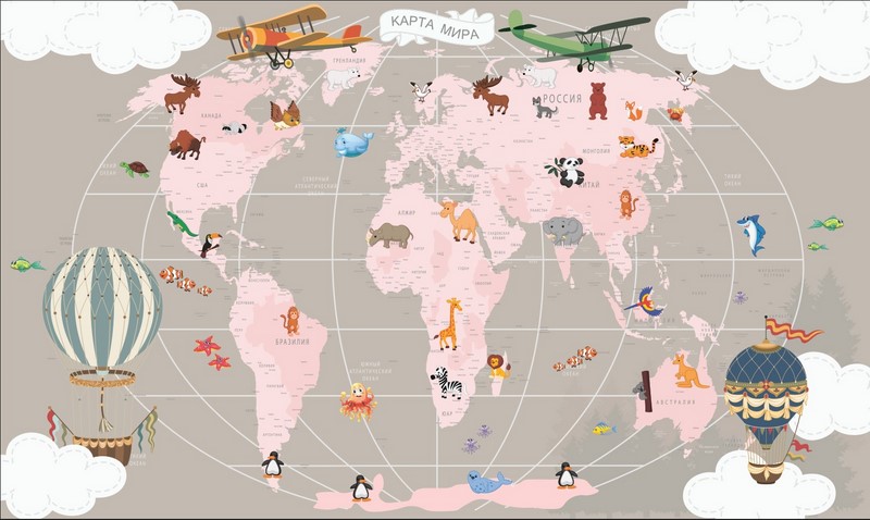Карта с животными