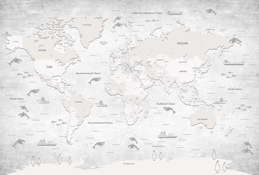 Фотообои 3д «Карта мира» 400х270