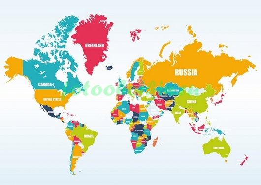 Карта мира яркая