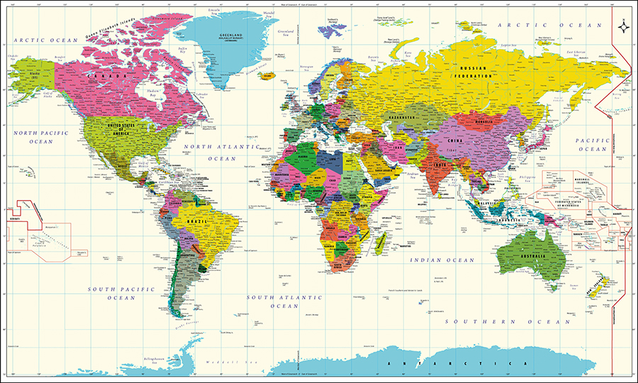 Карта мира на языке